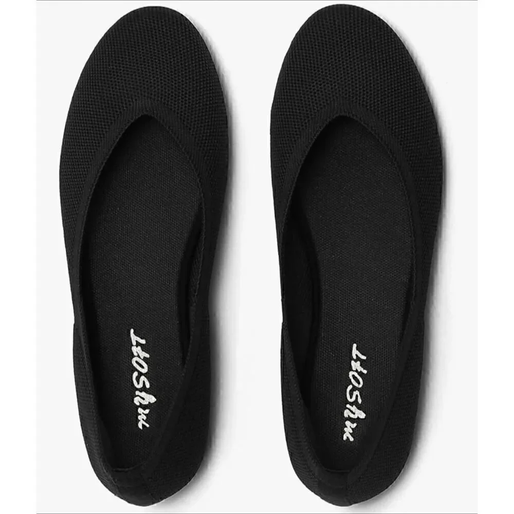 Mysoft Women Ballet Flats Round Toe Comfy Lightweight Mesh Knit Shoes Size 8